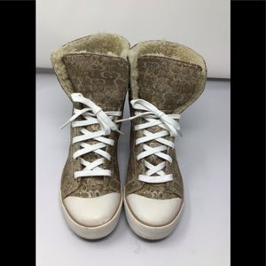 Coach High Top Bonney Shearling Sneakers womens